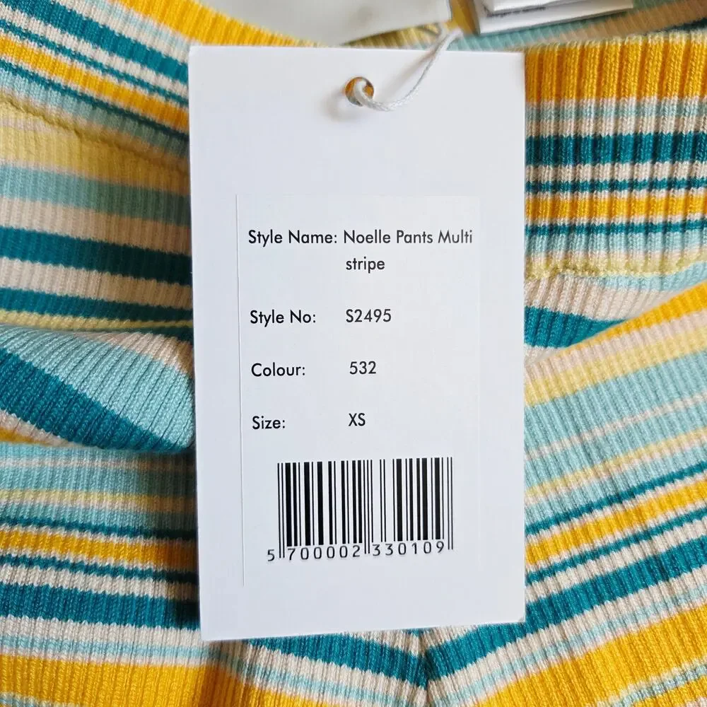 SUMMERY Copenhagen Noelle Ribbed Knit Stripe Top & Pants Set XS NWT